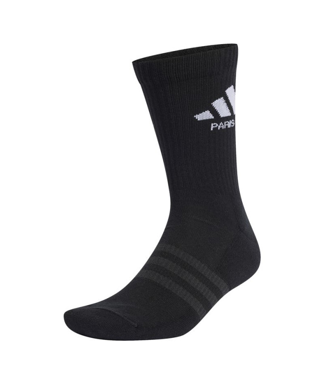 Calcetines adidas Cushioned Sportswear Crew 1P Infantil Negro/Blanco