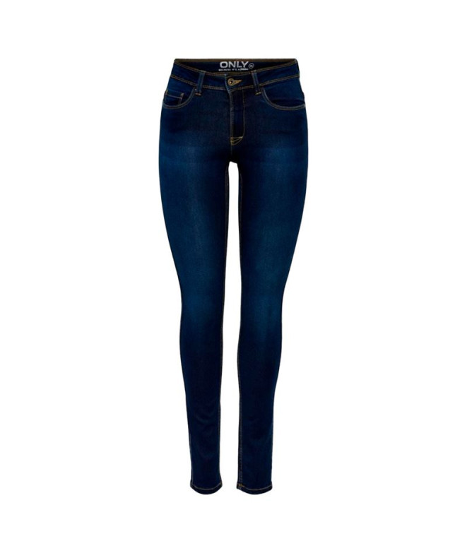 Calça Only ultimate King Reg Cry200 Dark Blue Denim Mulher