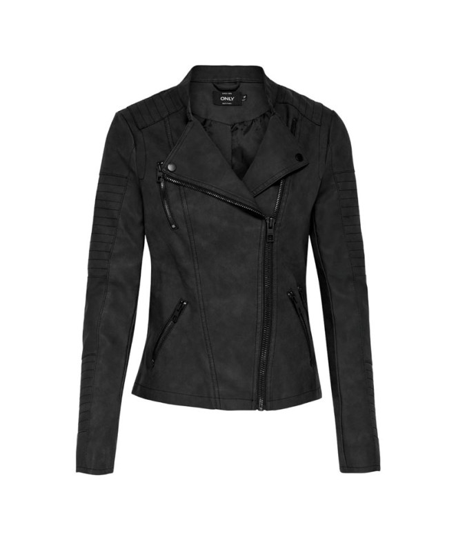 Chaqueta Only Onlava Faux Leather Biker Negro Mujer