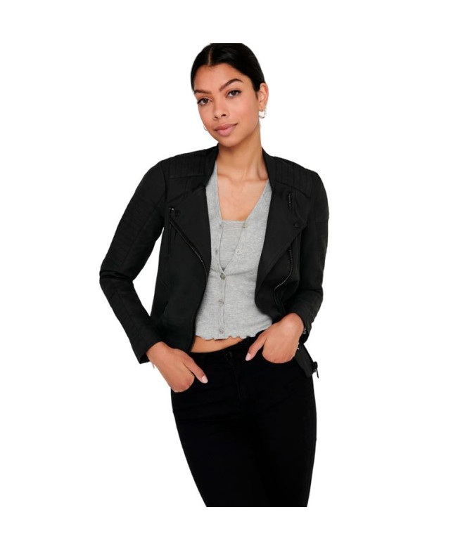 Veste Only Onlava Faux Leather Biker Noir Femme