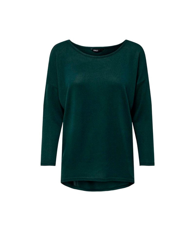 T-shirt Seulement elcos 4/5 Solid Verde Gables Femme