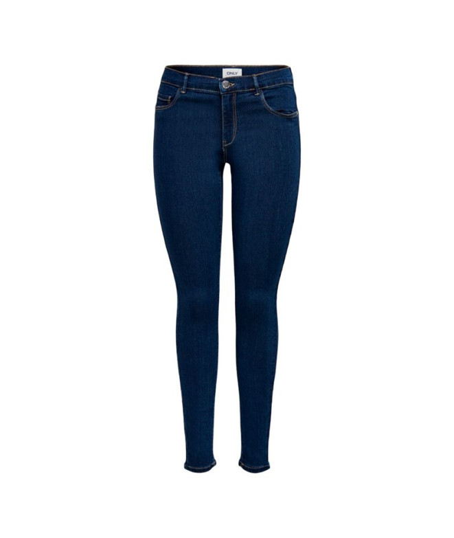 Pantalón Only Onlrain Reg Skinny Dark Azul Denim Mujer