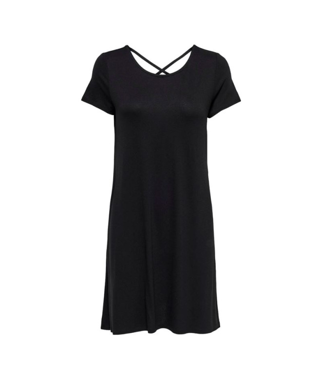 Vestido Only bera Back Lace Up S/S Negro Mujer