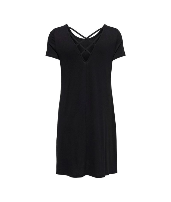 Vestido Only bera Back Lace Up S/S Negro Mujer
