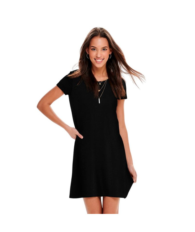 Vestido Only bera Back Lace Up S/S Negro Mujer