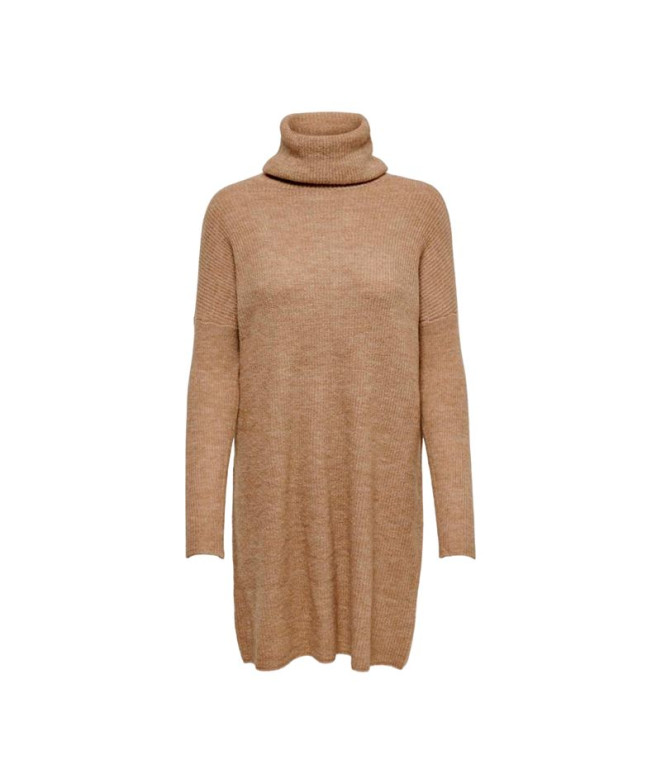 Vestido Only jana Cowlnck Wool Indian Tan Mulher