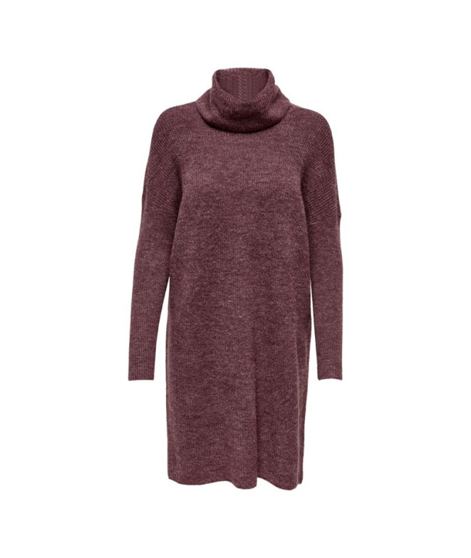 Robe Only jana Cowlnck Laine Rosa Marron Femme