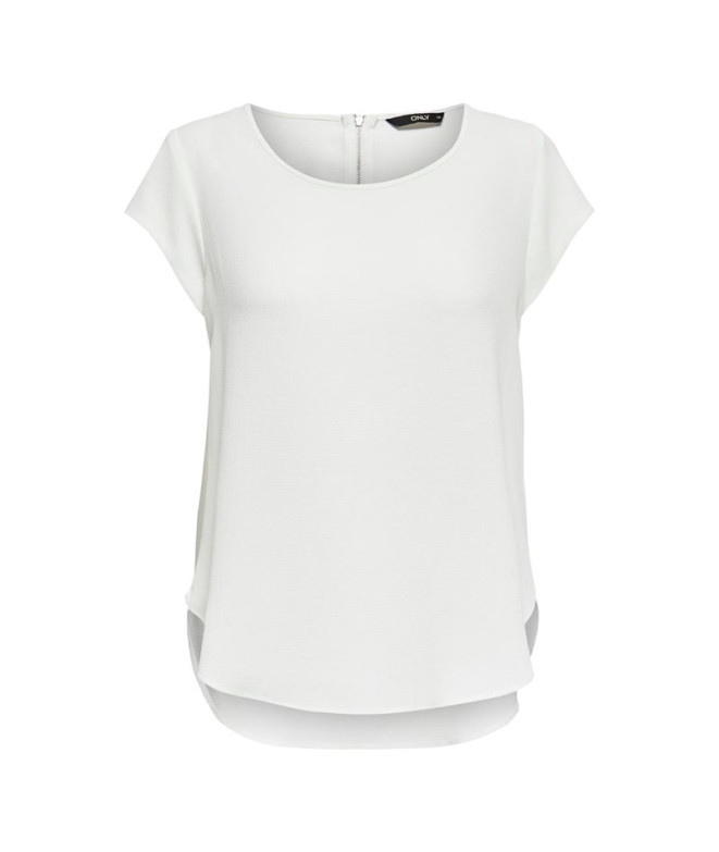 Camiseta Only vic S/S Solid Ptm Cloud Dancer Mulher