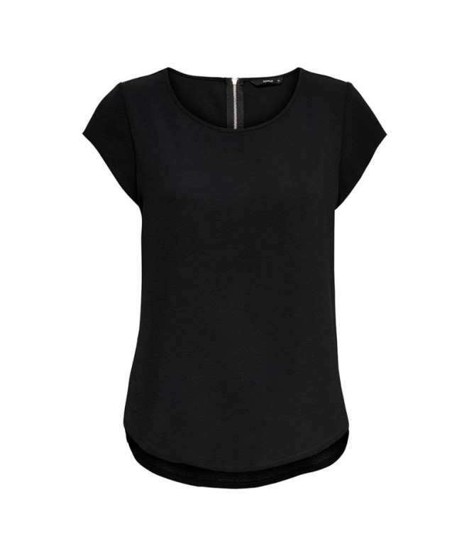 Camiseta Only vic S/S Solid Ptm Preto Mulher