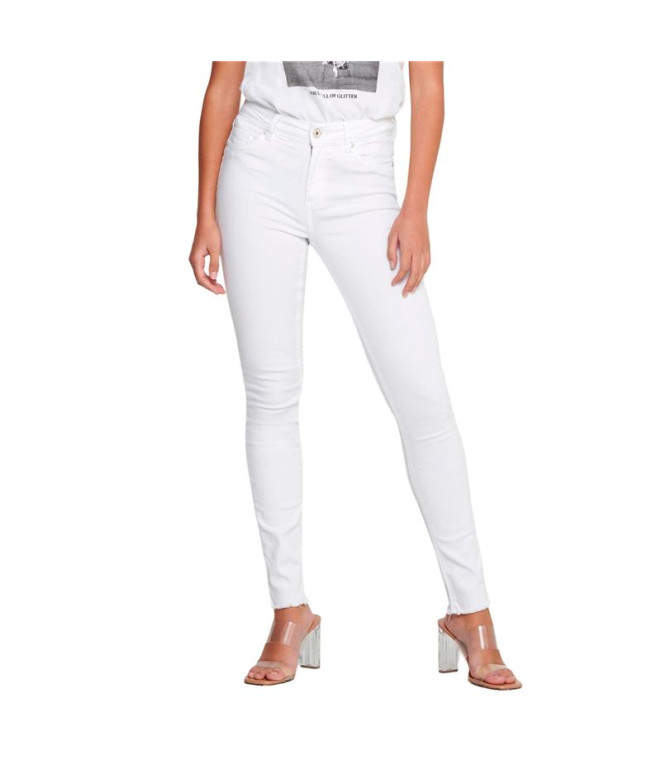 Calça Only blush MidRw Ank Rea0730 Branco Mulher