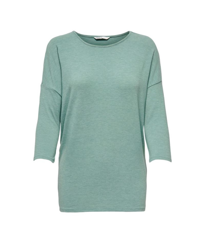 T-shirt Uniquement glamour 3/4 Chinois Vert Femme