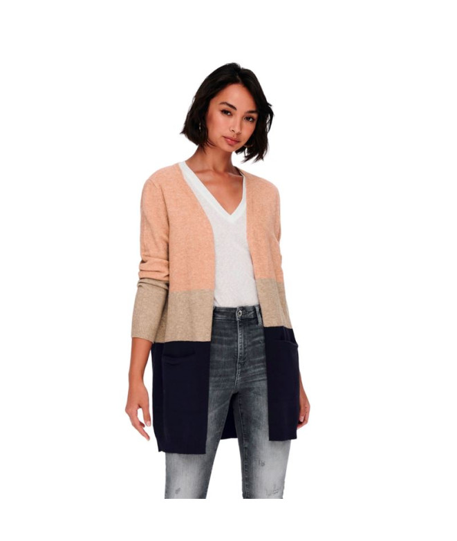 Sudadera Only queen Long Cardigan Misty Rosa Mujer