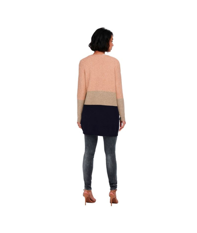 Sudadera Only queen Long Cardigan Misty Rosa Mujer