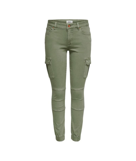 Calça Only missouri Reg Ank Cargo Oil Verde Mulher