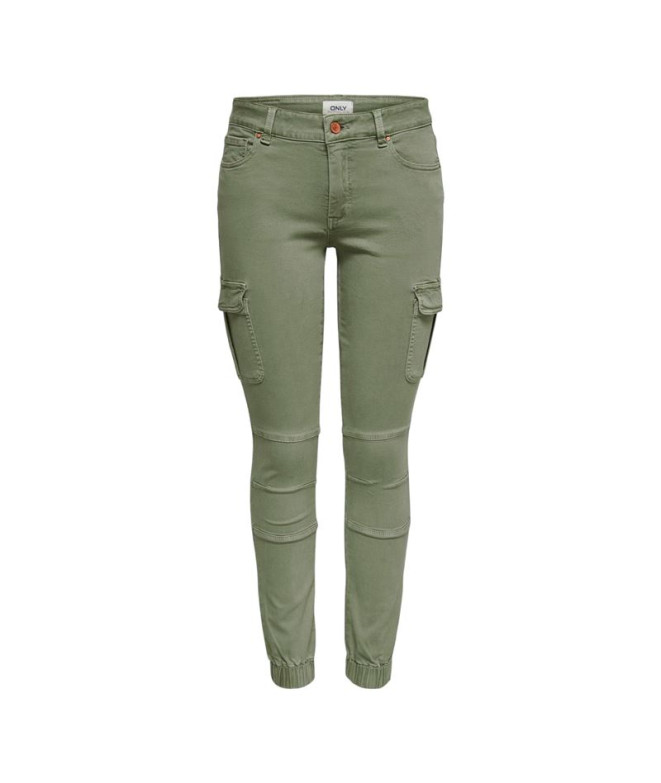 Calça Only missouri Reg Ank Cargo Oil Verde Mulher