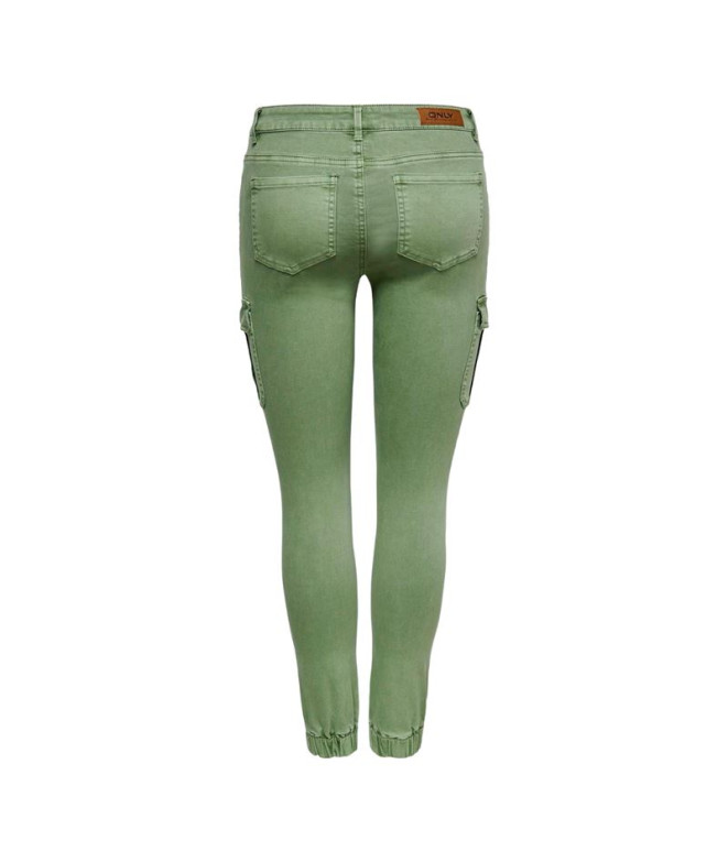 Calça Only missouri Reg Ank Cargo Oil Verde Mulher