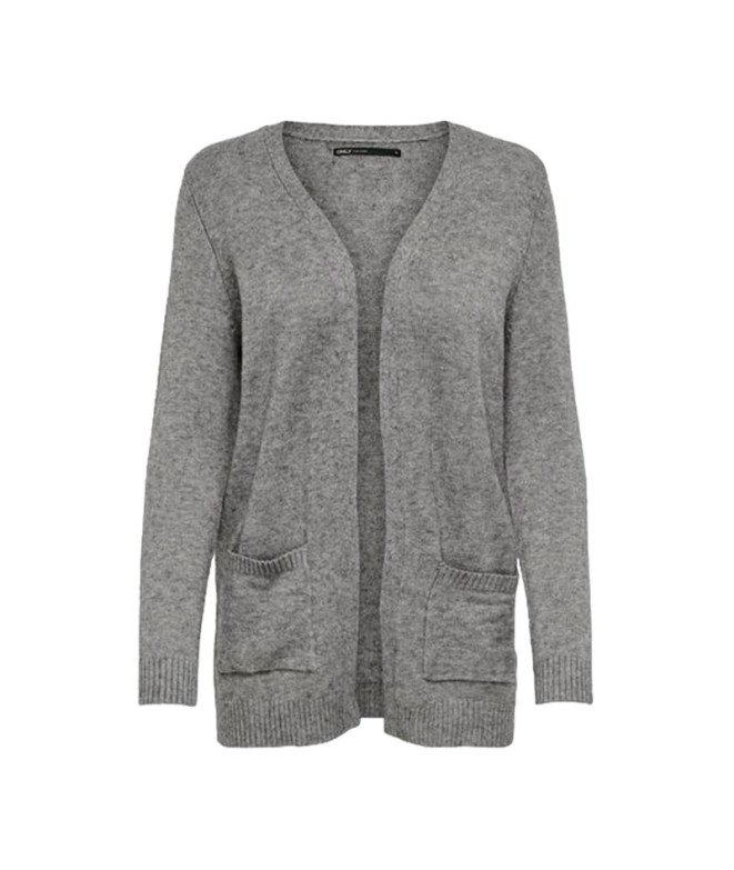 Sudadera Only lesly Open Cardigan Blancocap Gray Mujer