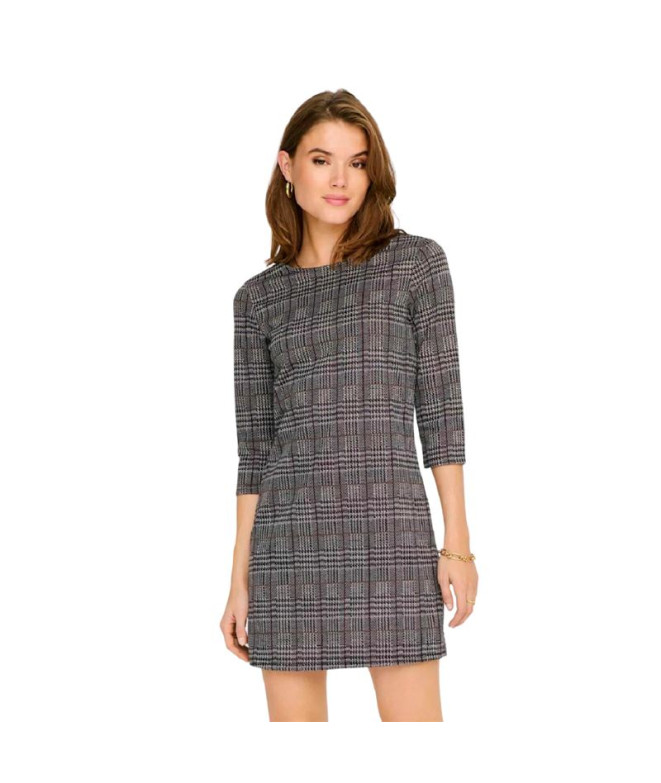 Vestido Only Onlbrilliant 3/4 Check Negro Mujer