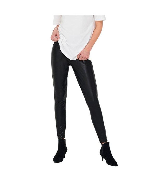 Pantalón Only cool Coated Negro Mujer