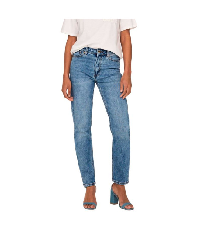 Calça Only lemily Ankle Mae0012 Medium Blue Denim Mulher