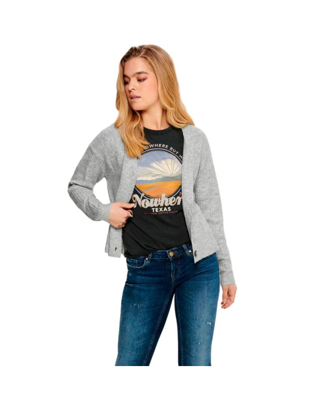 Sudadera Only carol Cardigan Light Gris Mujer
