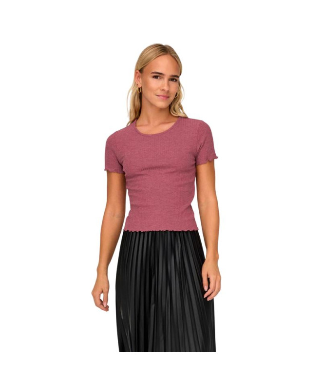 Camiseta Only emma S/S Rosa Brown Mujer