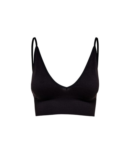 Top Only vicky Rib Seamless V- Negro Mujer Top Only vicky Rib Seamless V- Negro Mujer
