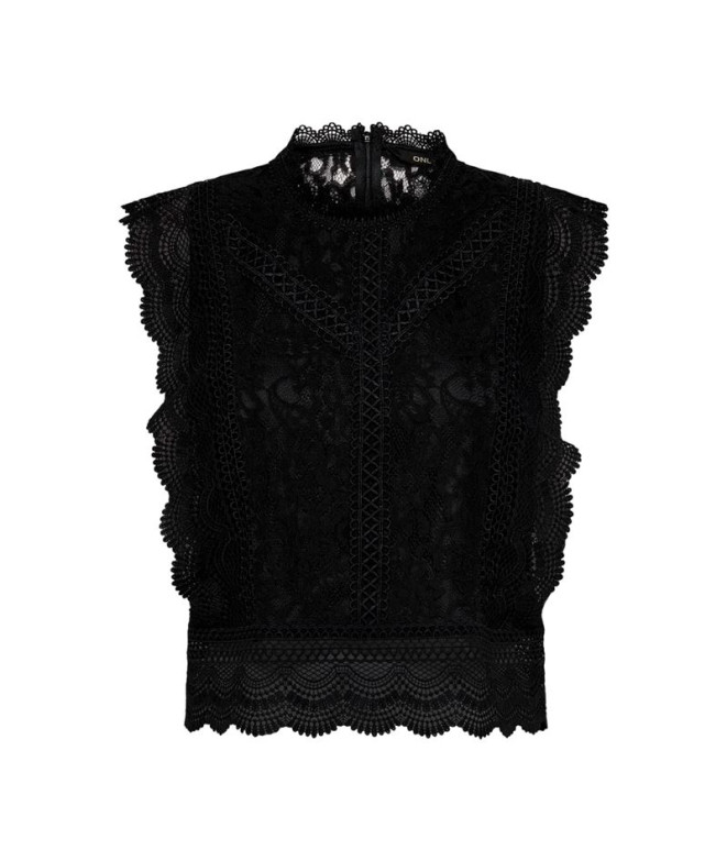 Camiseta Only karo S/L Lace Preto Mulher