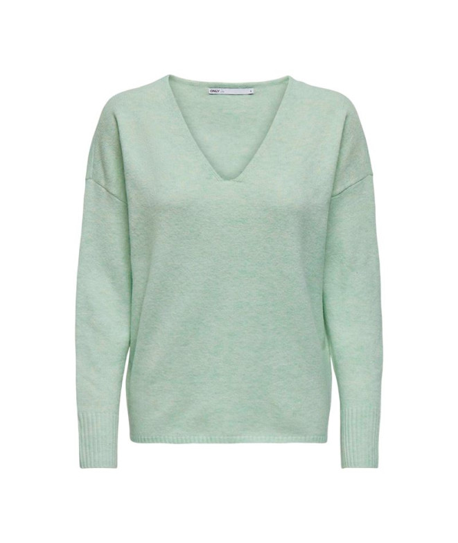 Sudadera Only rica Life V- Pullo Subtle Green Mujer