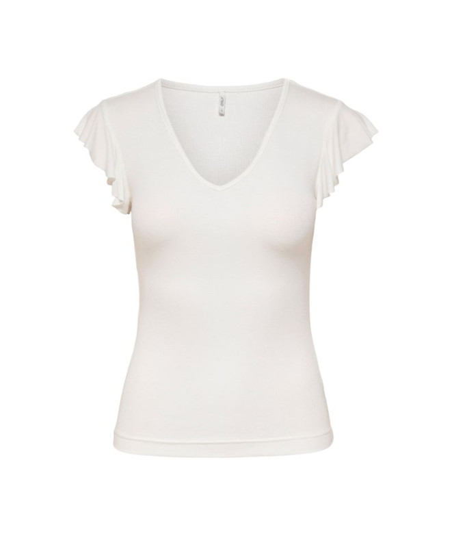 Camiseta Only Onlbelia Cap Sleeve Cloud Dancer Mulher