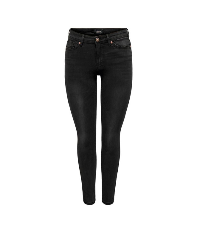 Calça Only wauw MidBj1097 Washed Preto Mulher