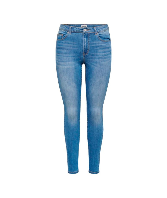 Calça Mulher Only Onlana Mid Skinny Dnm Medium Blue Denim