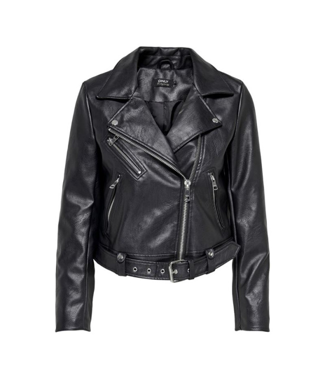 Casaco Only vera Faux Leather Biker Preto Mulher