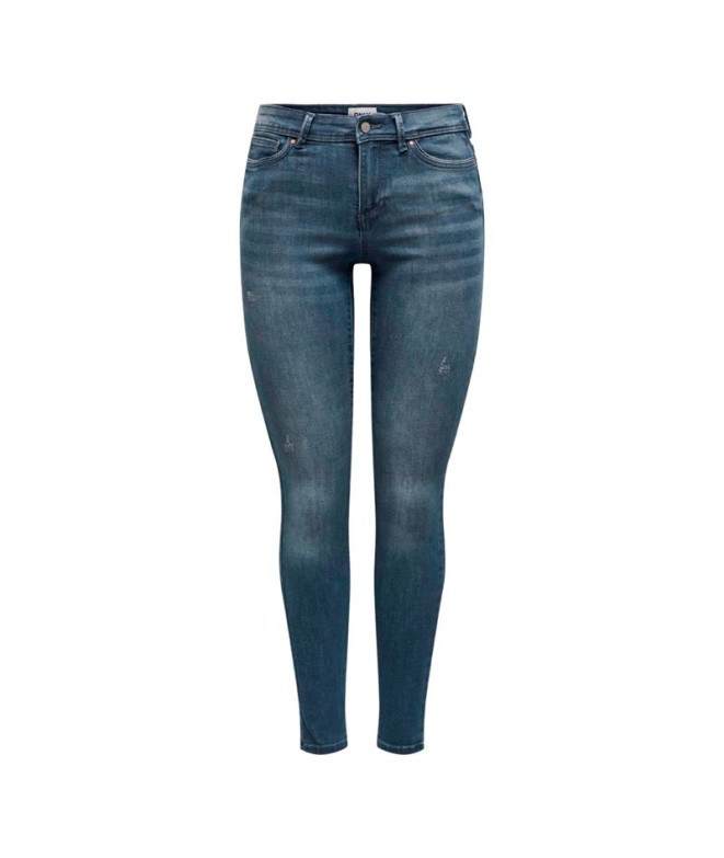 Pantalon Only wauw Mid Bj777 Bleu Noir Denim Femme