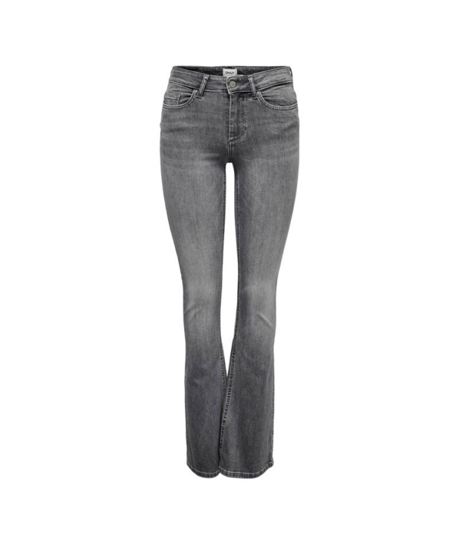 Pantalón Only blush Mid Flared Tai0918 Grey Denim Mujer