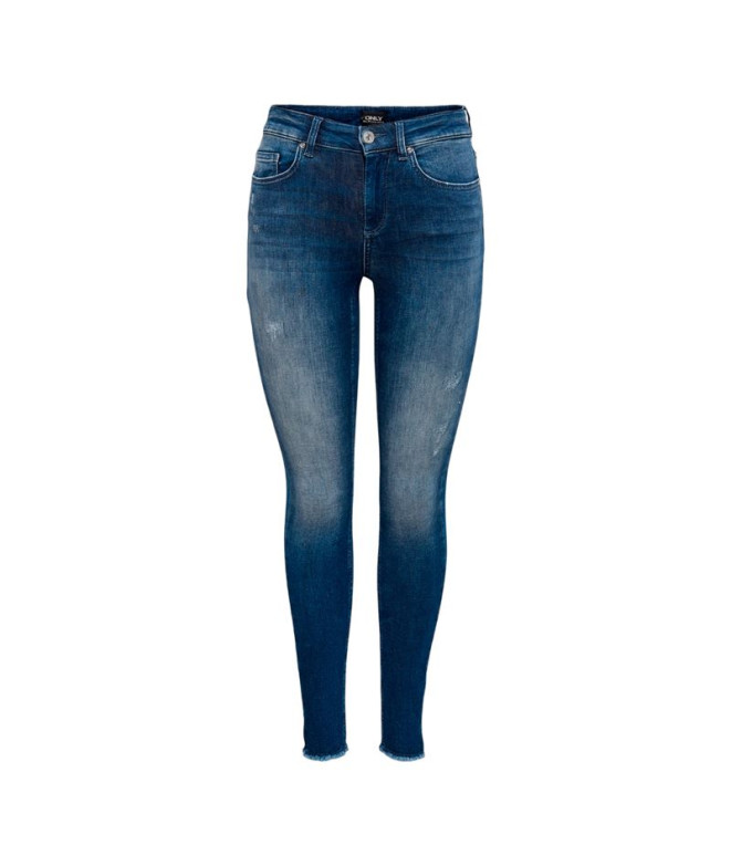 Calça Only blush MidAnkRea811 Dark Blue Denim Mulher