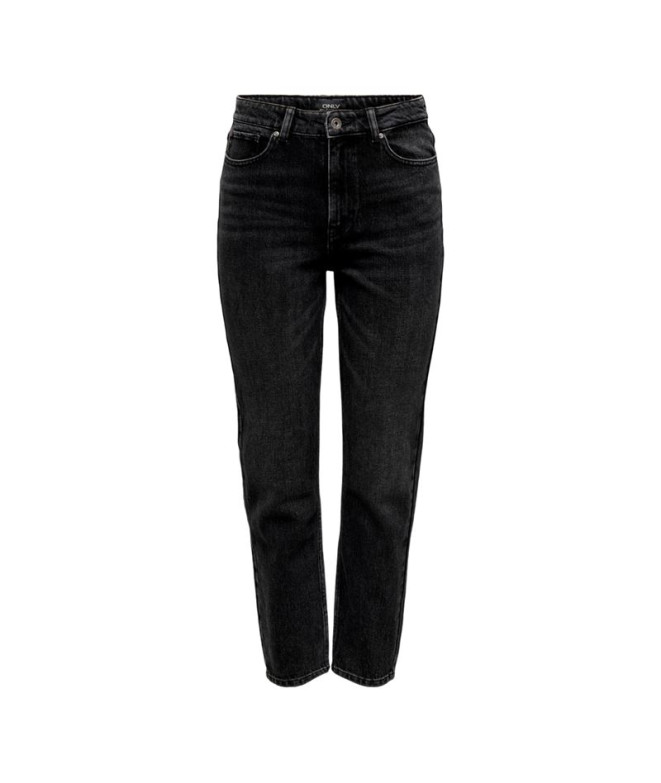 Calça Only emily Str Ank Nas997 Black Denim Mulher