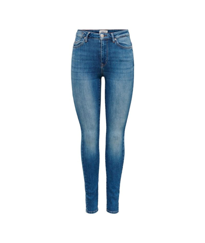 Calça Only Forever High Rea958 Medium Blue Denim Mulher