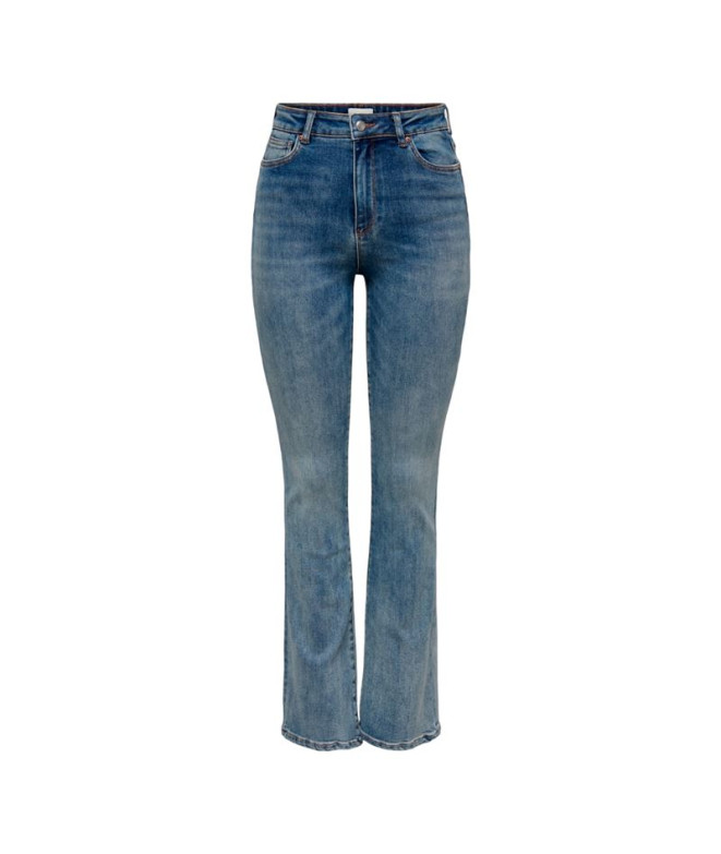 Calça Only mila Flared Bj139 Medium Blue Denim Mulher