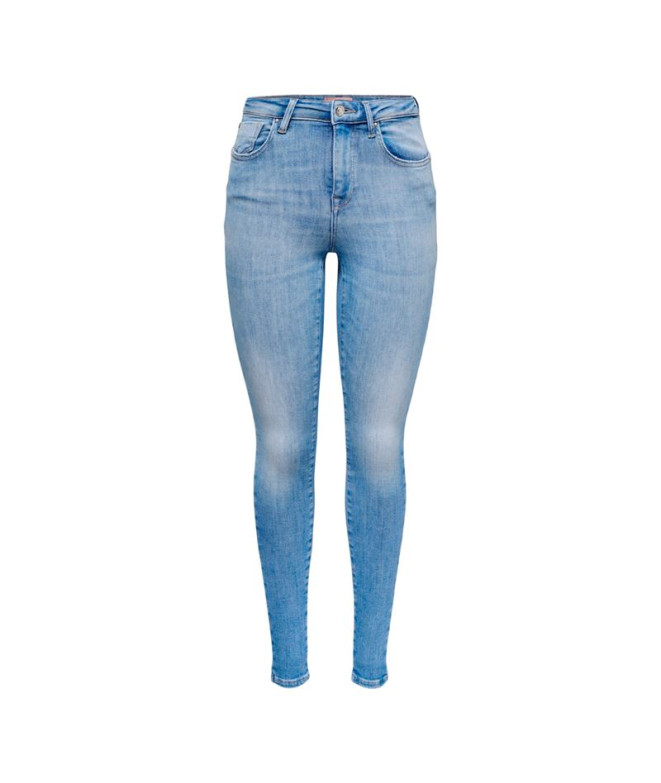 Calça Only power Mid Push Up Rea934 Special Bright Blue Denim Mulher