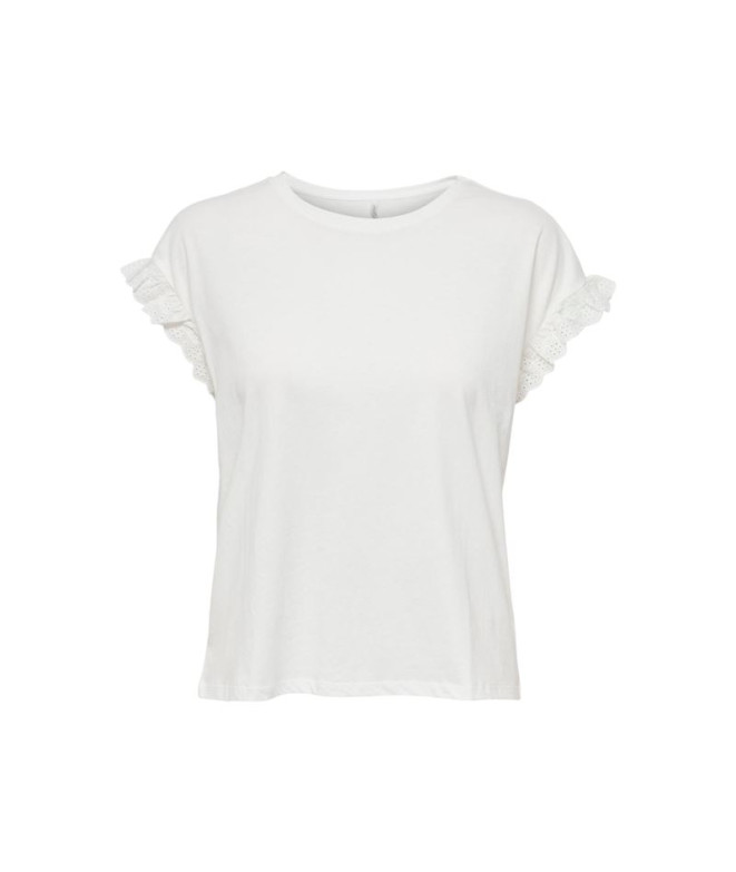 Camiseta Only Onliris/S Emb Cloud Dancer Mulher