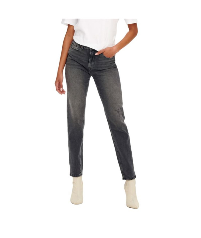 Pantalon Only emily Stretch St Ak Cro614 Denim gris foncé Femme