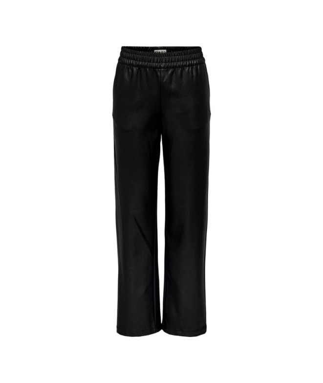 Pantalon Only popstar Life Mw Wide Coated Black Femme