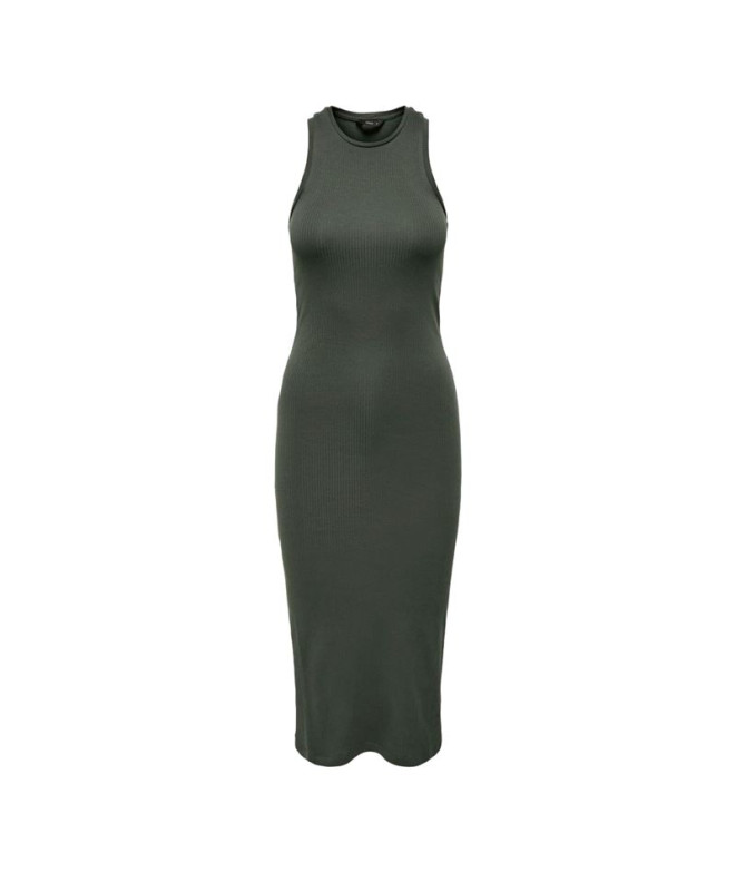 Vestido Only Onlbelfast S/L Midi Dress Jrs Noos Beluga