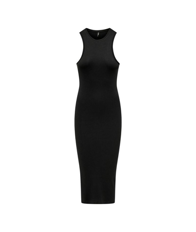 Vestido Only Onlbelfast S/L Midi Dress Jrs Noos Preto