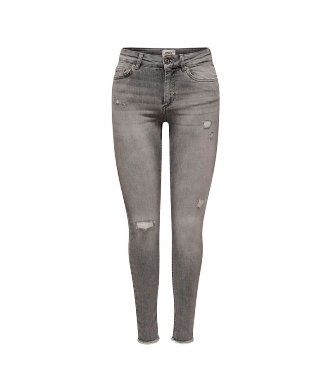 Calça Only blush MidAkDst Rea724 Medium Grey Denim Mulher