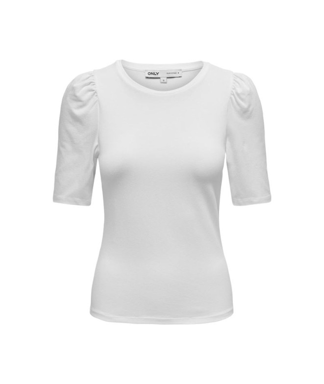 Camiseta Only Onllive Love 2/4 Puff Branco Mulher