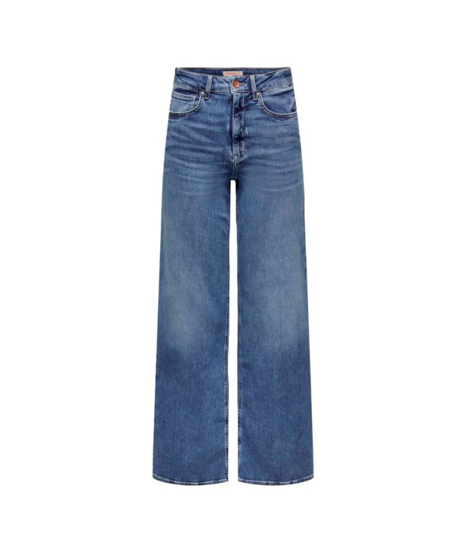 Pantalón Only madison Blush Wide Cro372 Medium Blue Denim Mujer