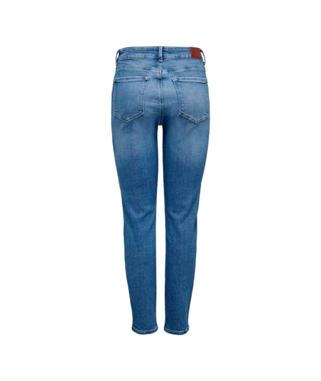 Calça Only Onlemily Stretch Cro571 Denim Azul...