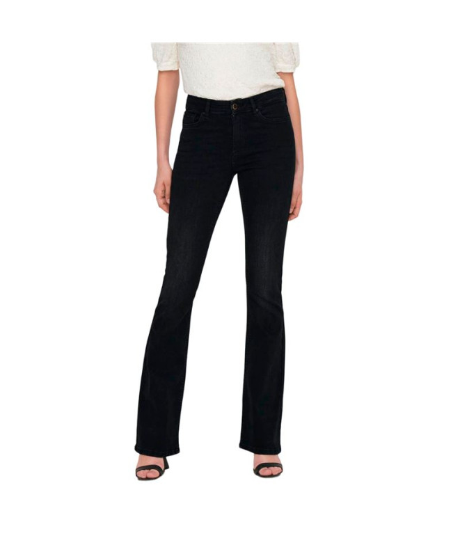 Pantalón Only Onlblush Mid Flared Tai1099 Washed Black Mujer